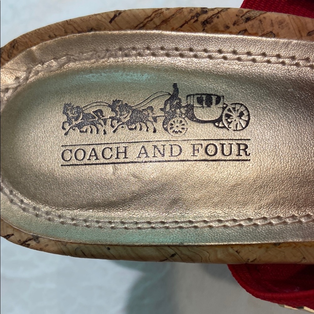 Coach and Four Red Rhinestone Sandals - Picture 2 of 6